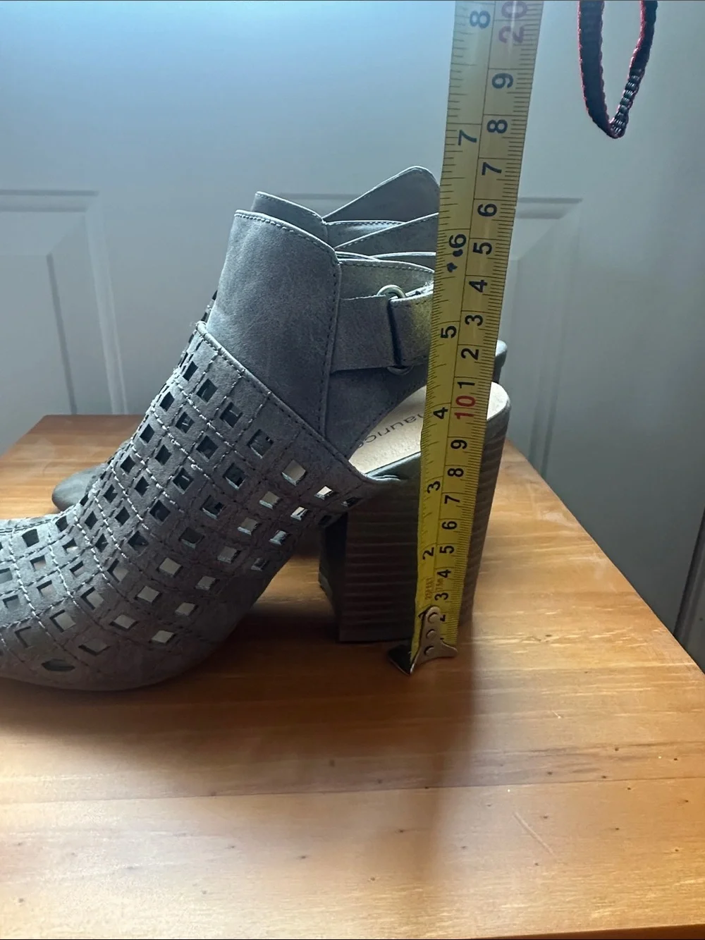 Maurices Gray Open-Toe Cutout Block Heels